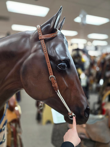 Circle Y Spotted Draw Gag Headstall